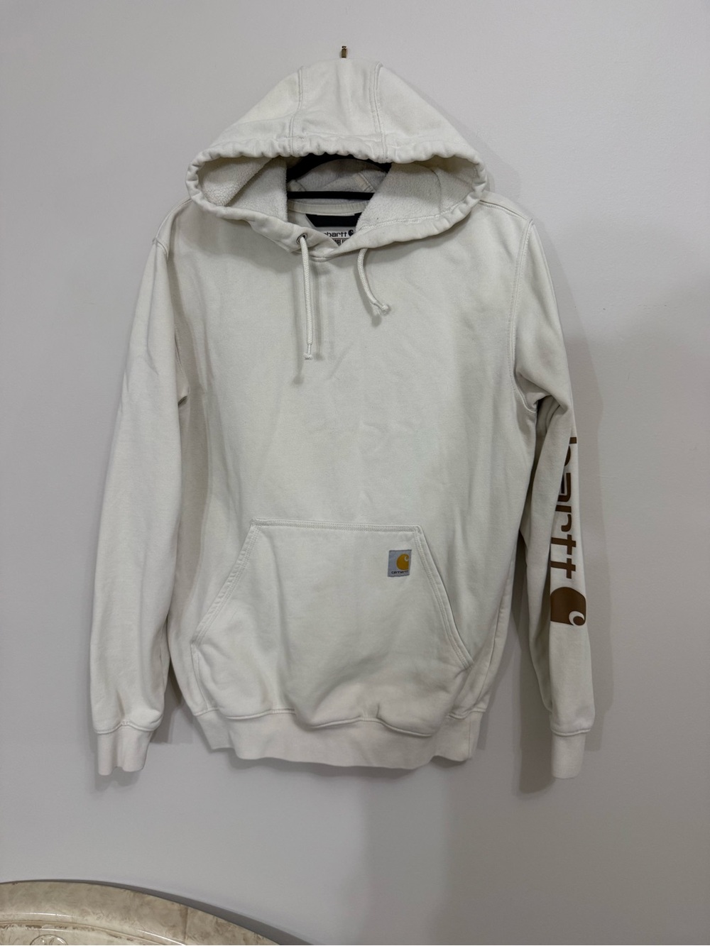 Carhartt Loose Fit Hoodie White Sleeve Workwear Men's Size S